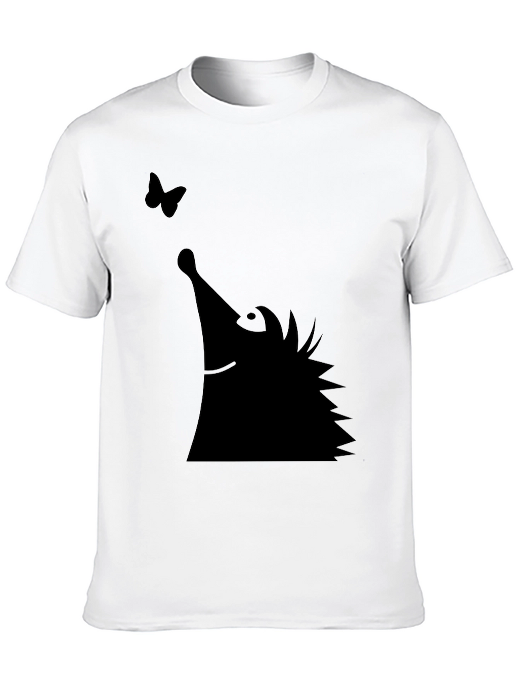 Black Hedgehog & Butterfly Graphic Tee