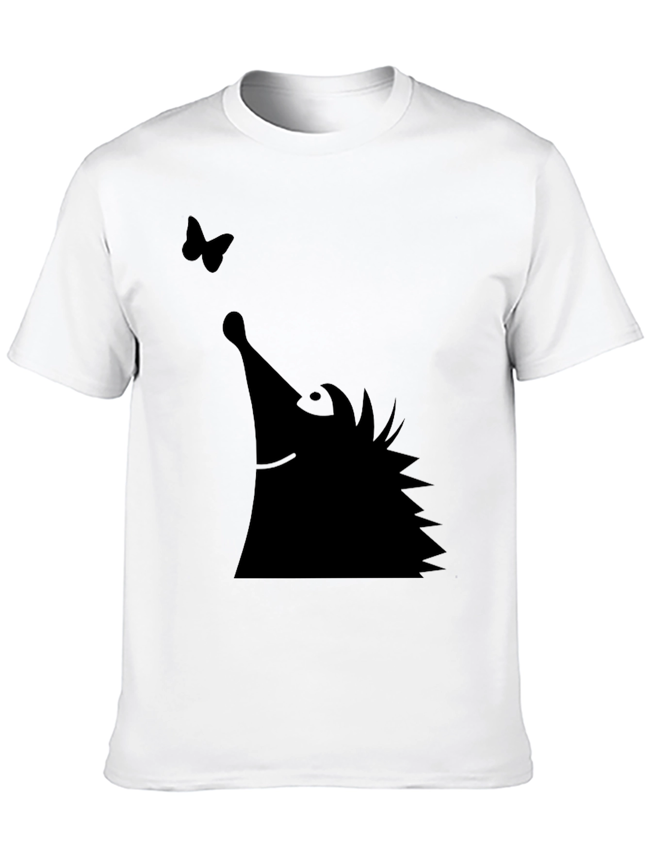 Black Hedgehog & Butterfly Graphic Tee