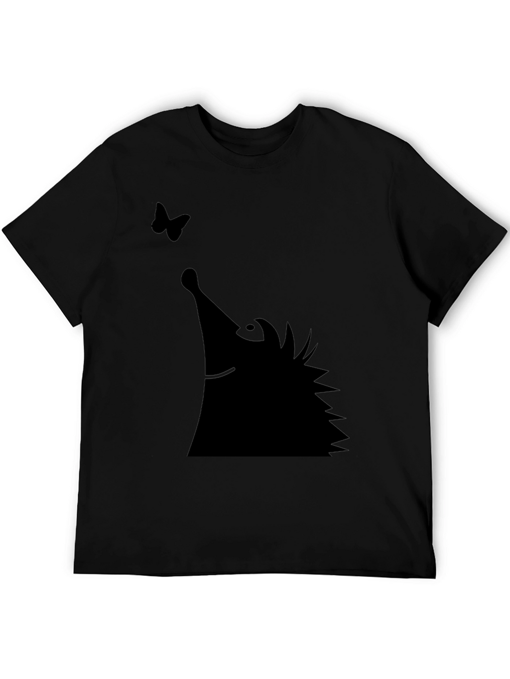 Black Hedgehog & Butterfly Graphic Tee
