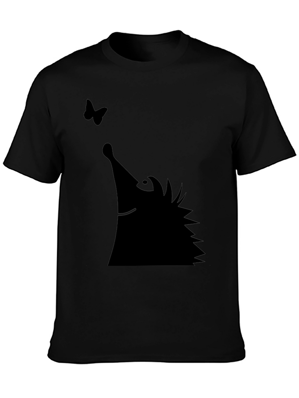 Black Hedgehog & Butterfly Graphic Tee