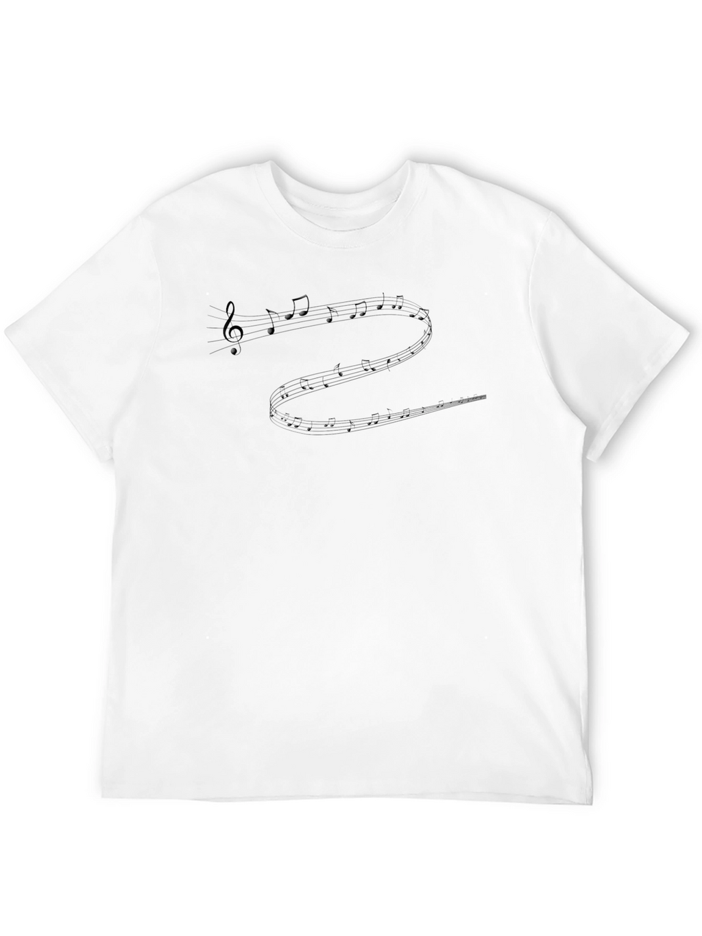 Music Notes T-Shirt - Black Crew Neck Tee