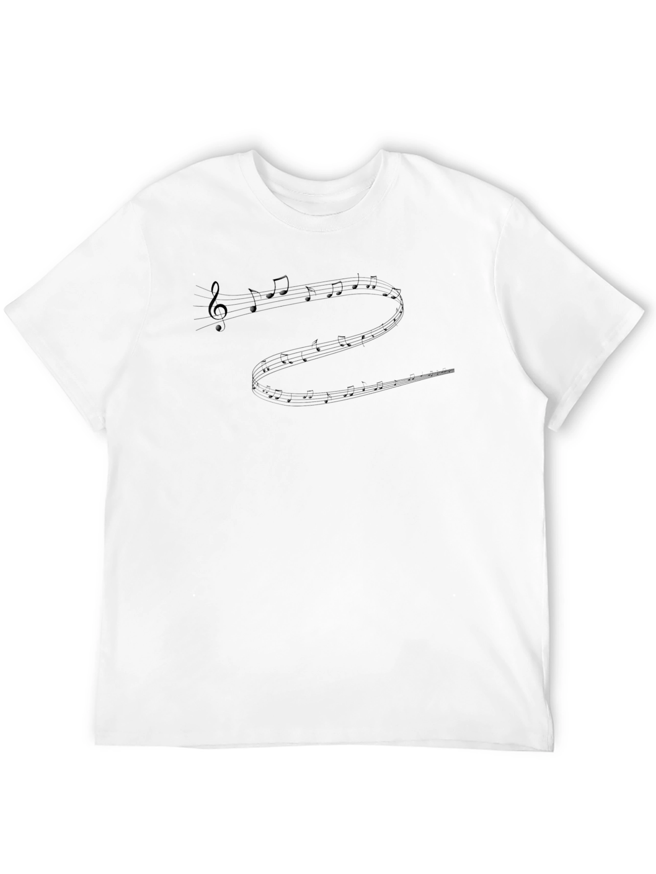 Music Notes T-Shirt - Black Crew Neck Tee