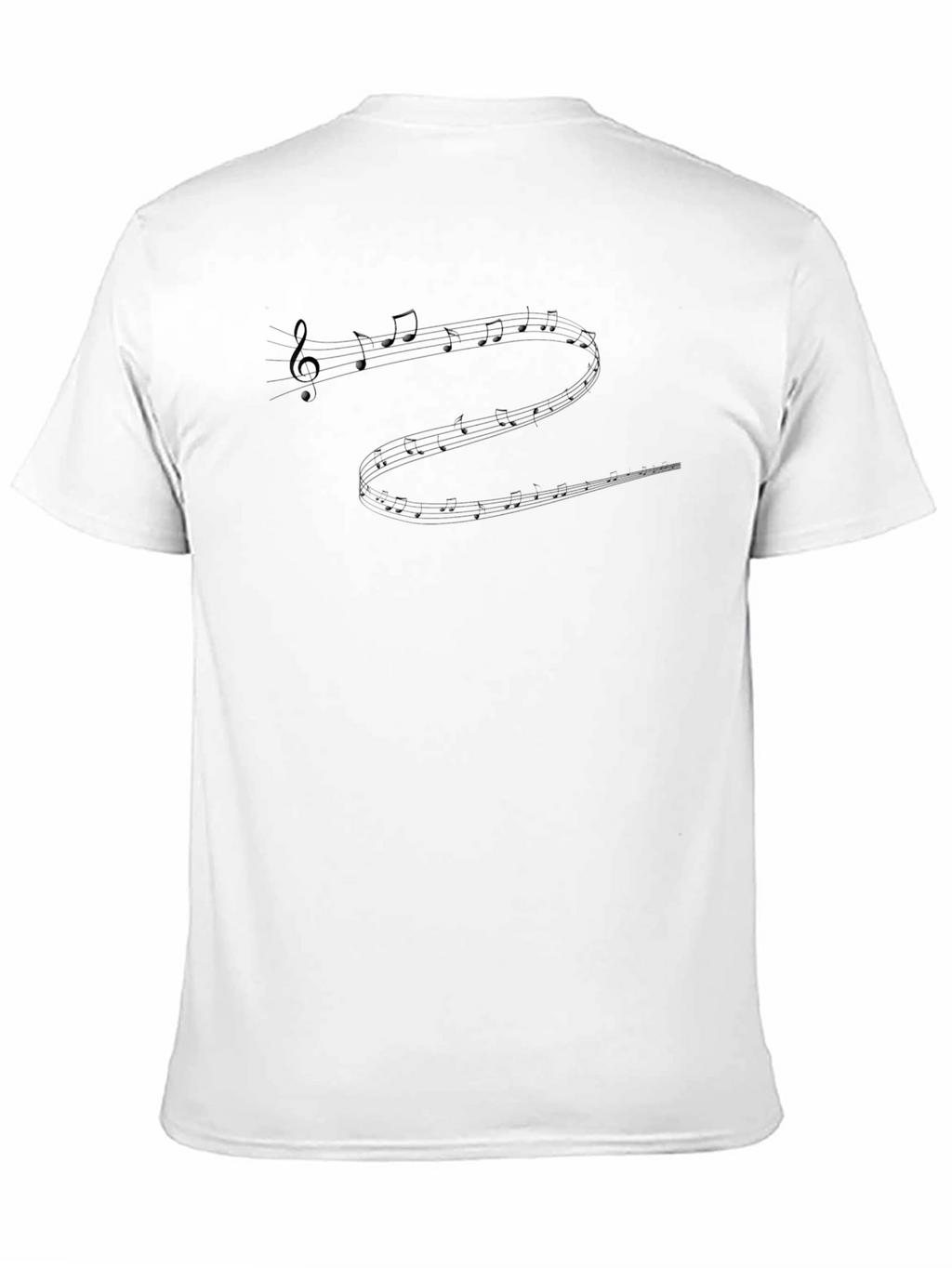Music Notes T-Shirt - Black Crew Neck Tee