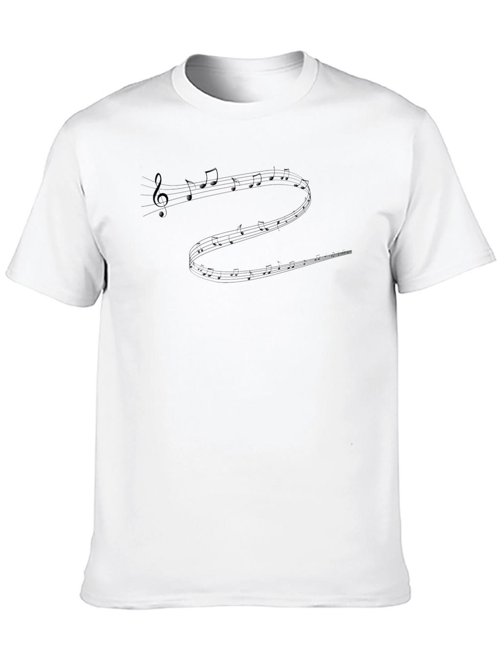 Music Notes T-Shirt - Black Crew Neck Tee