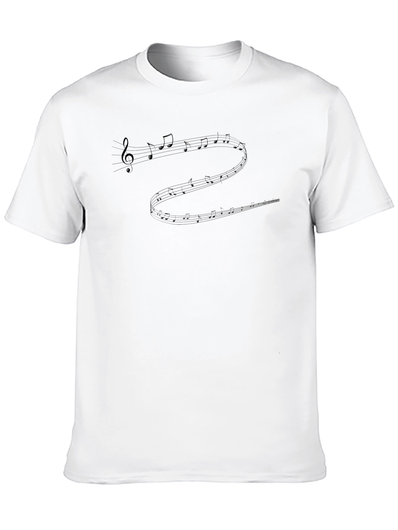 Music Notes T-Shirt - Black Crew Neck Tee