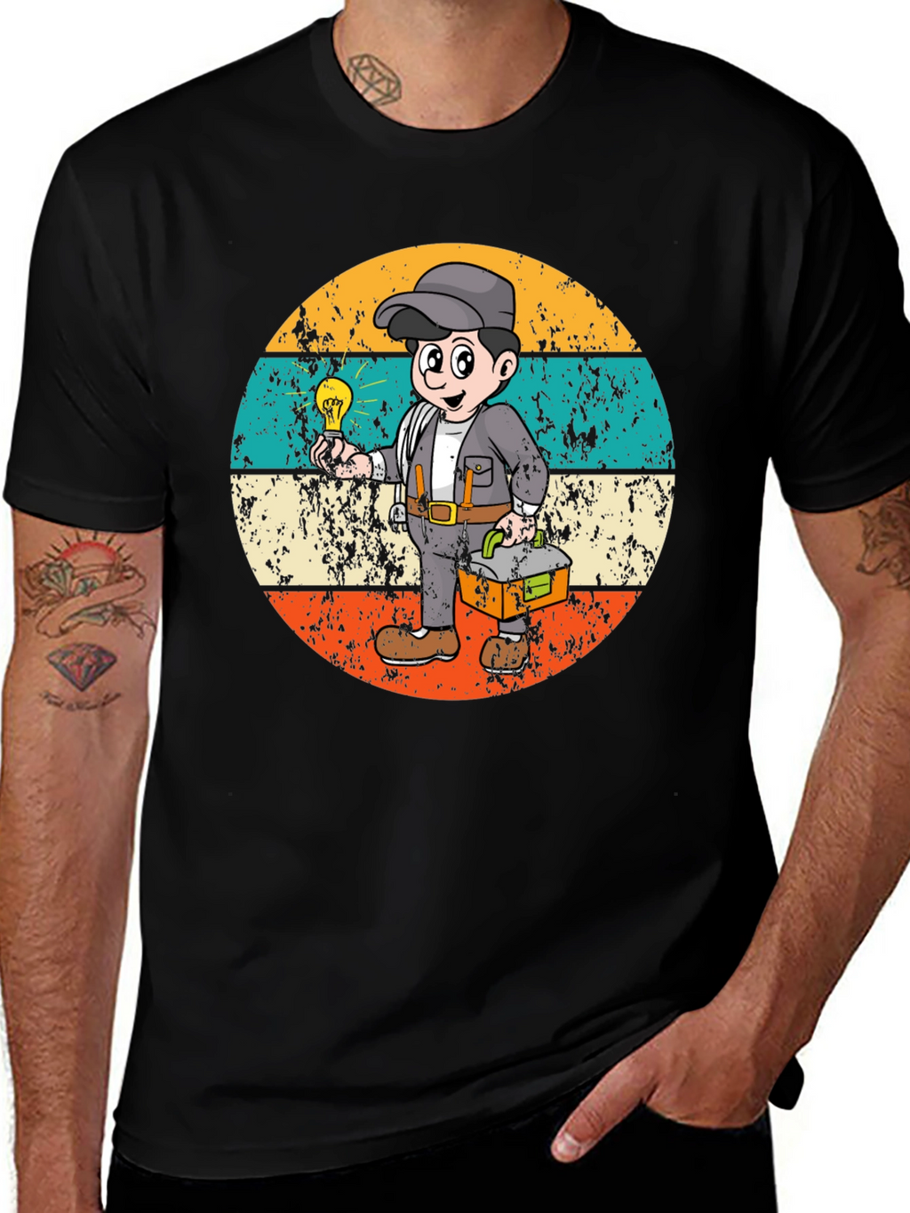Electrician Cartoon Graphic Tee