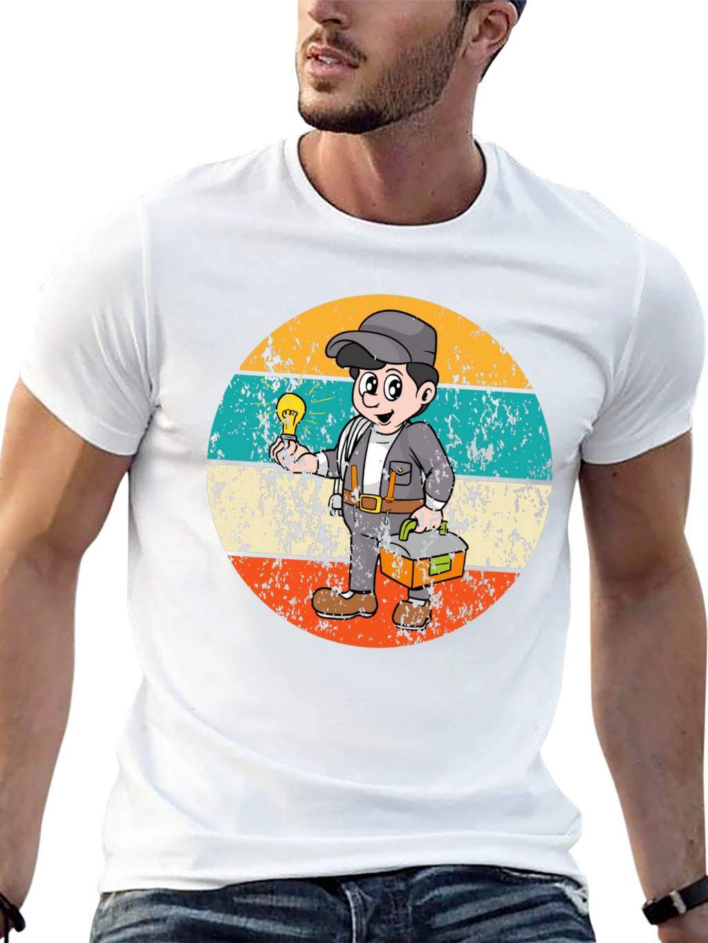 Electrician Cartoon Graphic Tee