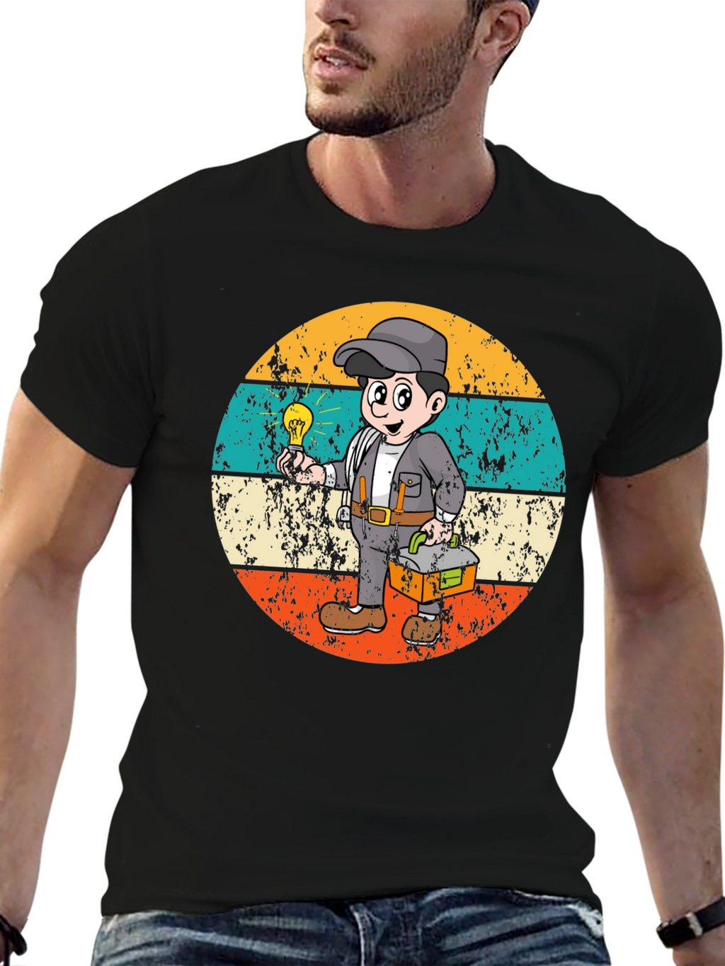 Electrician Cartoon Graphic Tee
