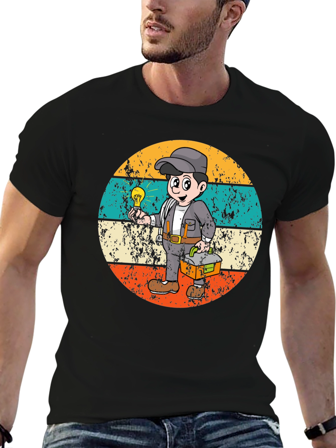 Electrician Cartoon Graphic Tee