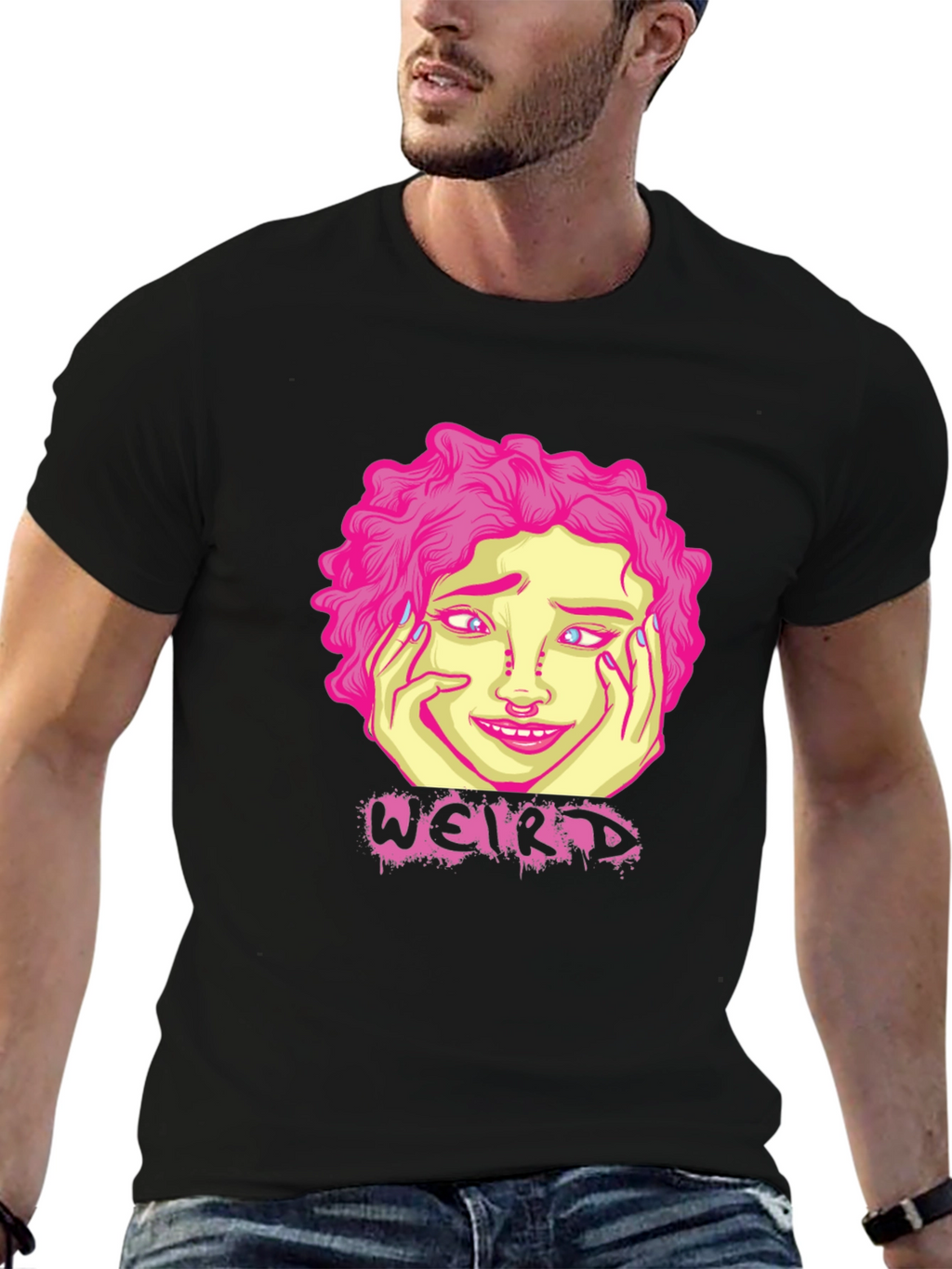 Weird Graphic T-Shirt - Black Cotton Tee