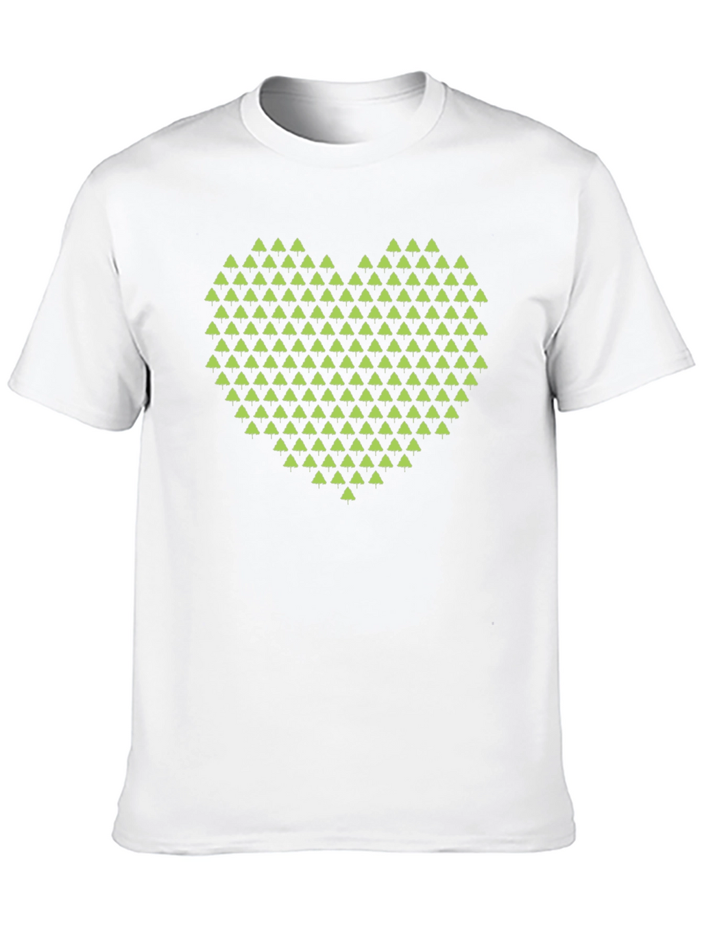 Geometric Heart Tree Print Black T-Shirt