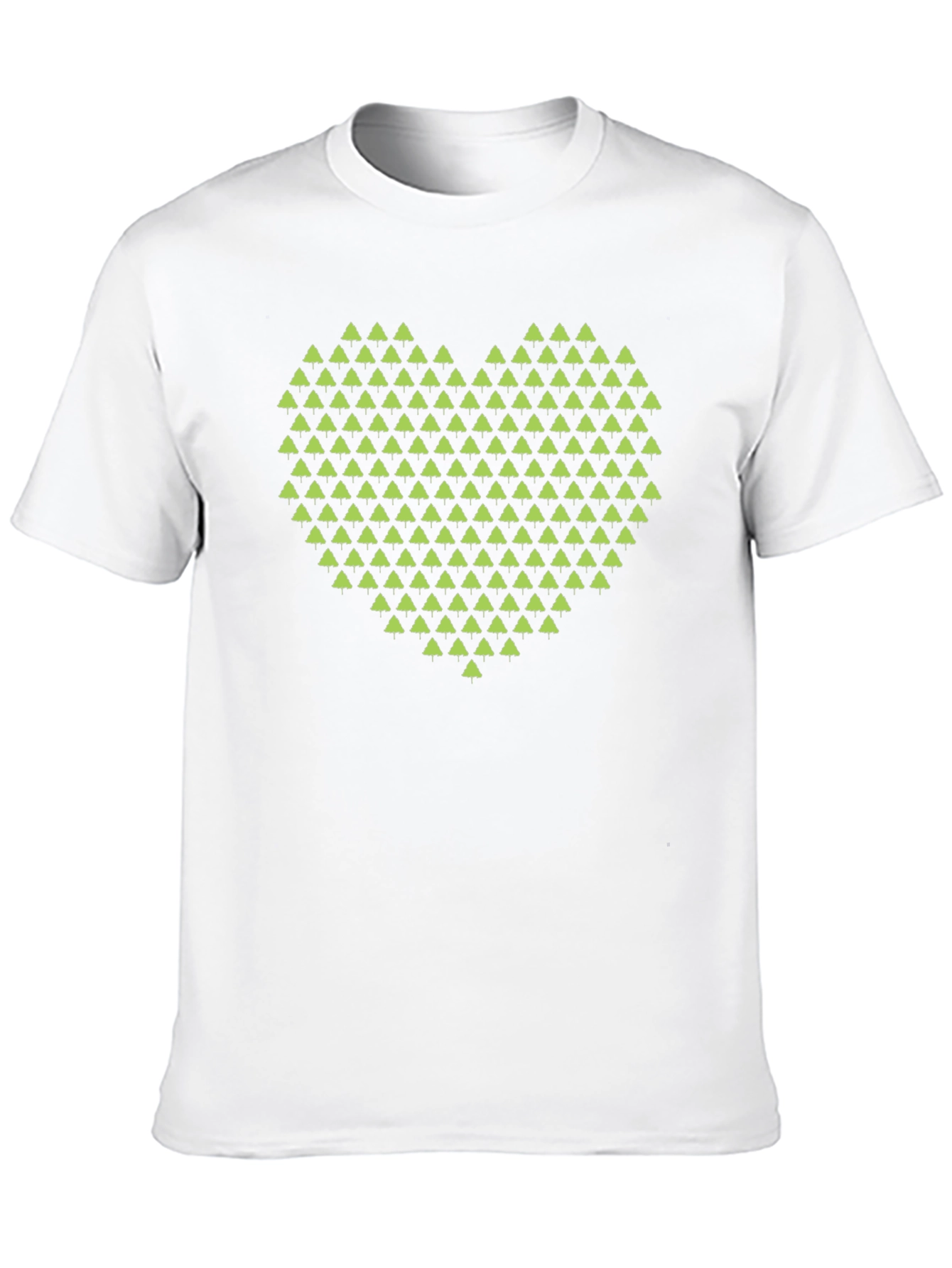 Geometric Heart Tree Print Black T-Shirt
