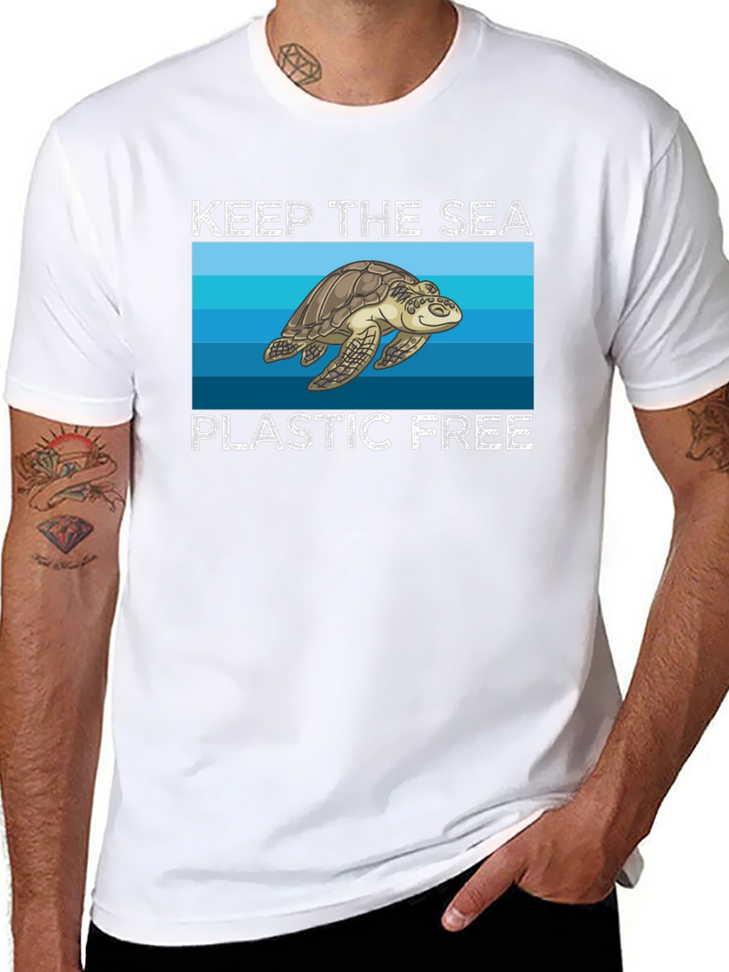 Keep the Sea Plastic Free Turtle Graphic Tee