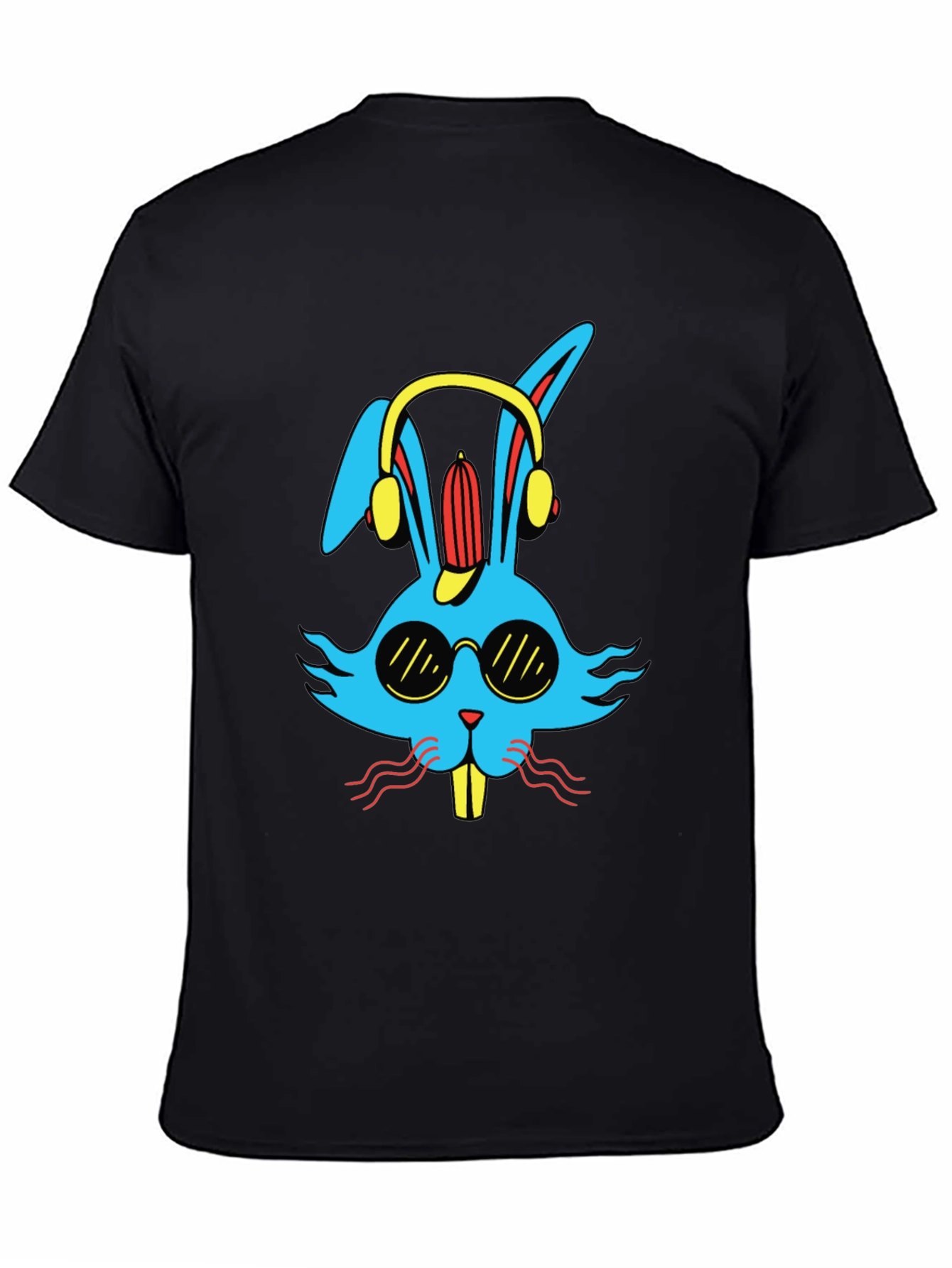 Cool Rabbit Graphic Tee - Black Cotton T-Shirt