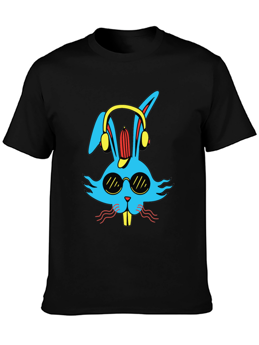 Cool Rabbit Graphic Tee - Black Cotton T-Shirt