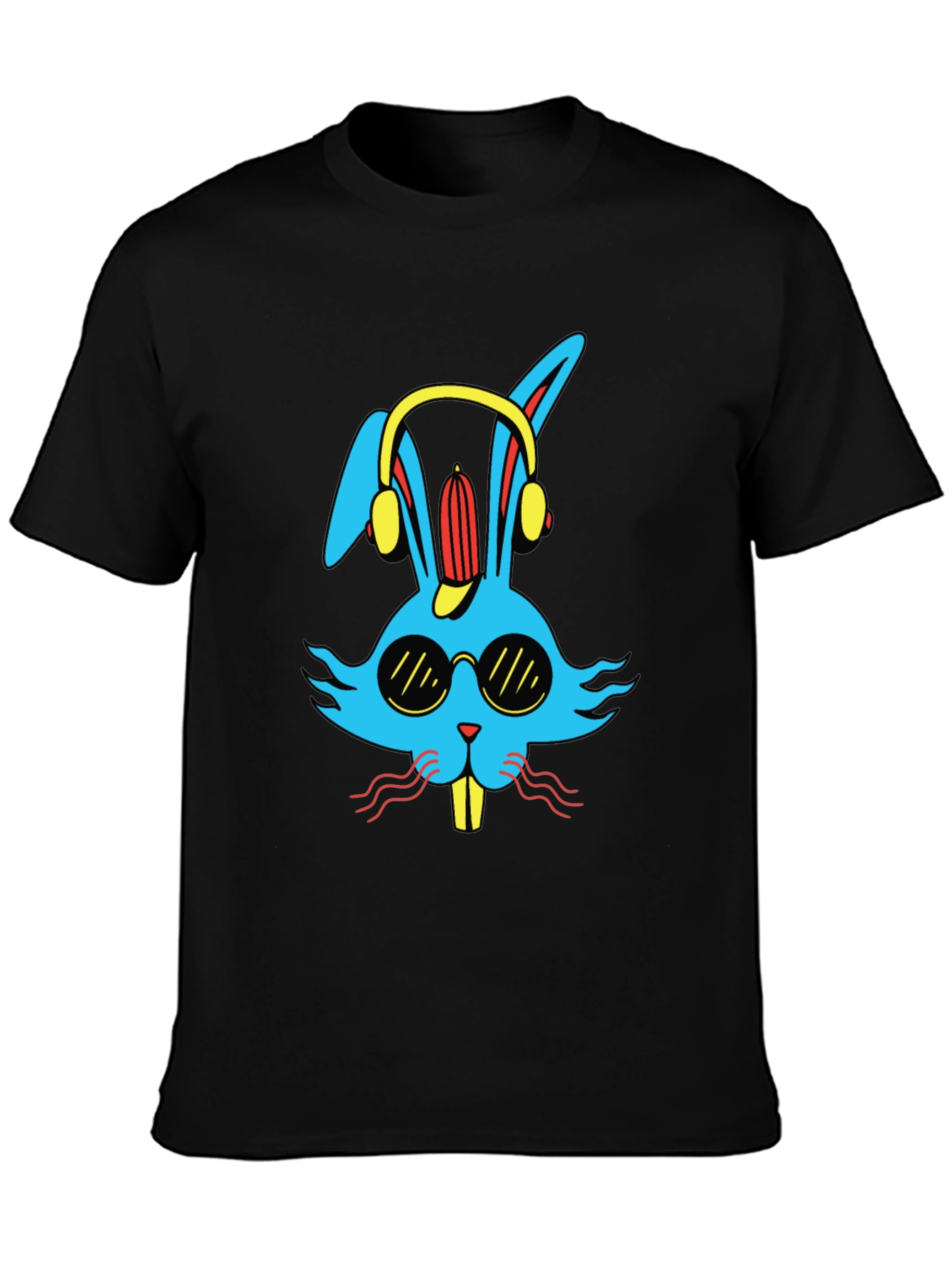 Cool Rabbit Graphic Tee - Black Cotton T-Shirt