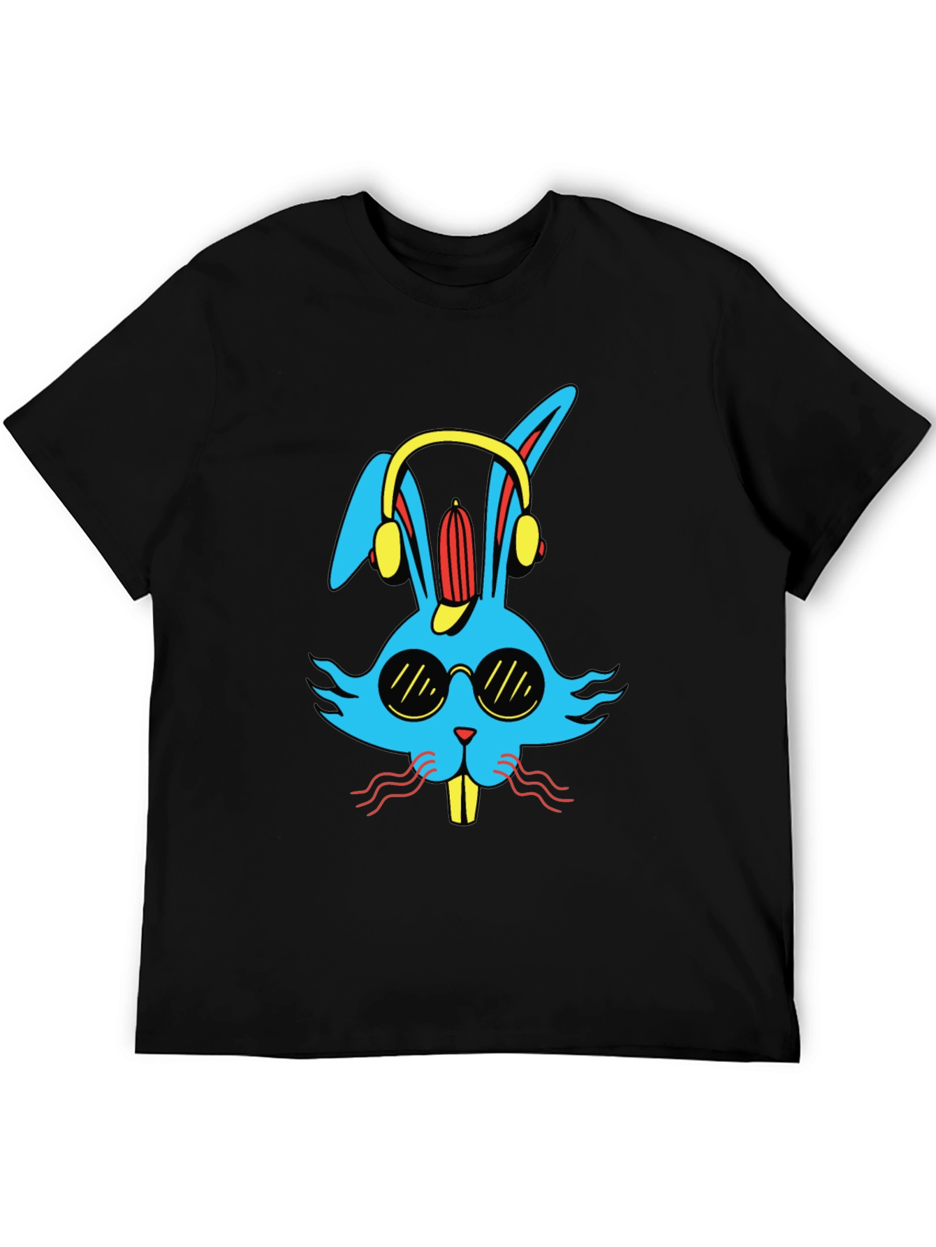 Cool Rabbit Graphic Tee - Black Cotton T-Shirt