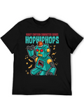 Robot Cartoon Graphic T-Shirt - Black