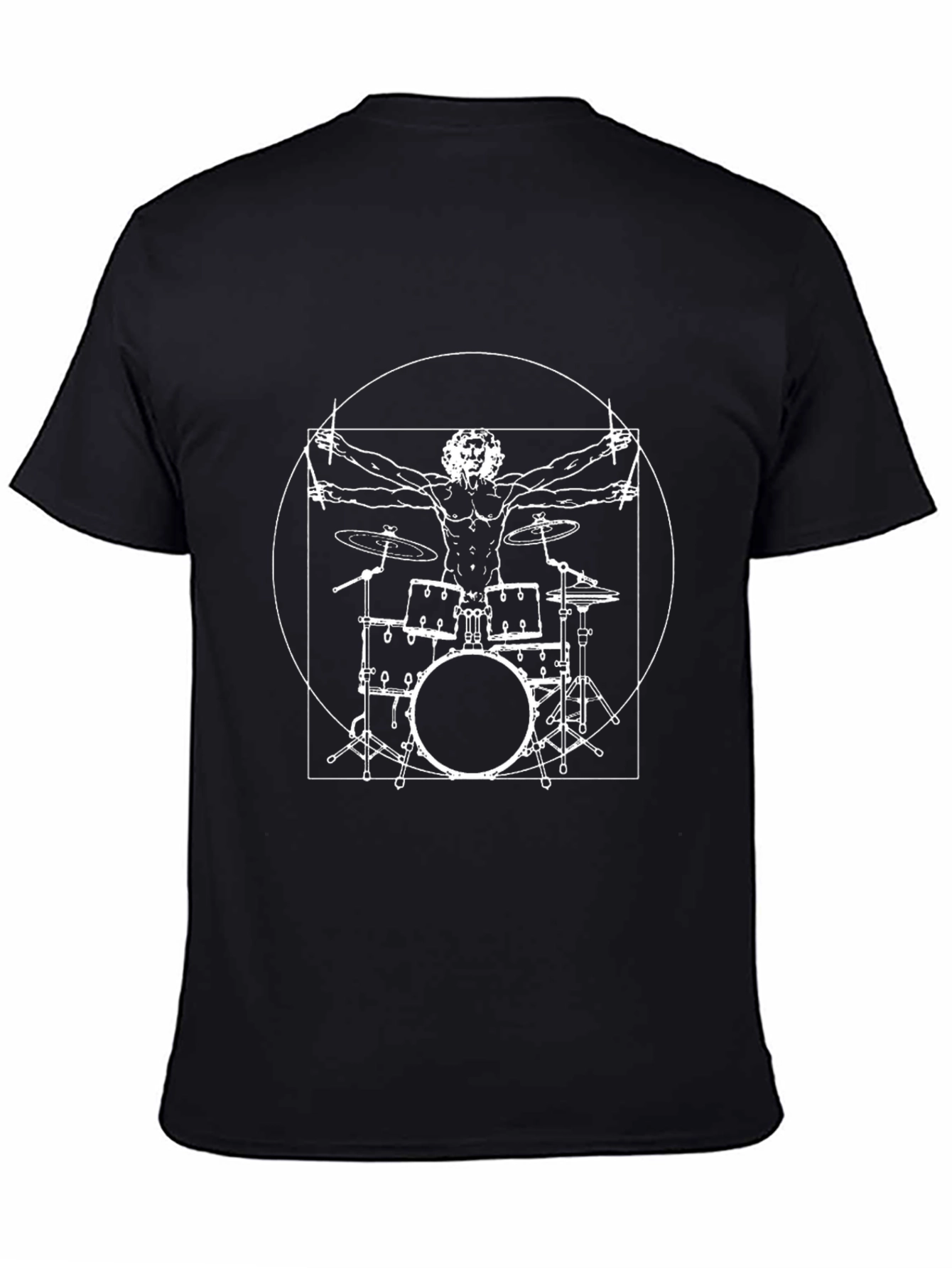 Vitruvian Drummer Black Graphic Tee