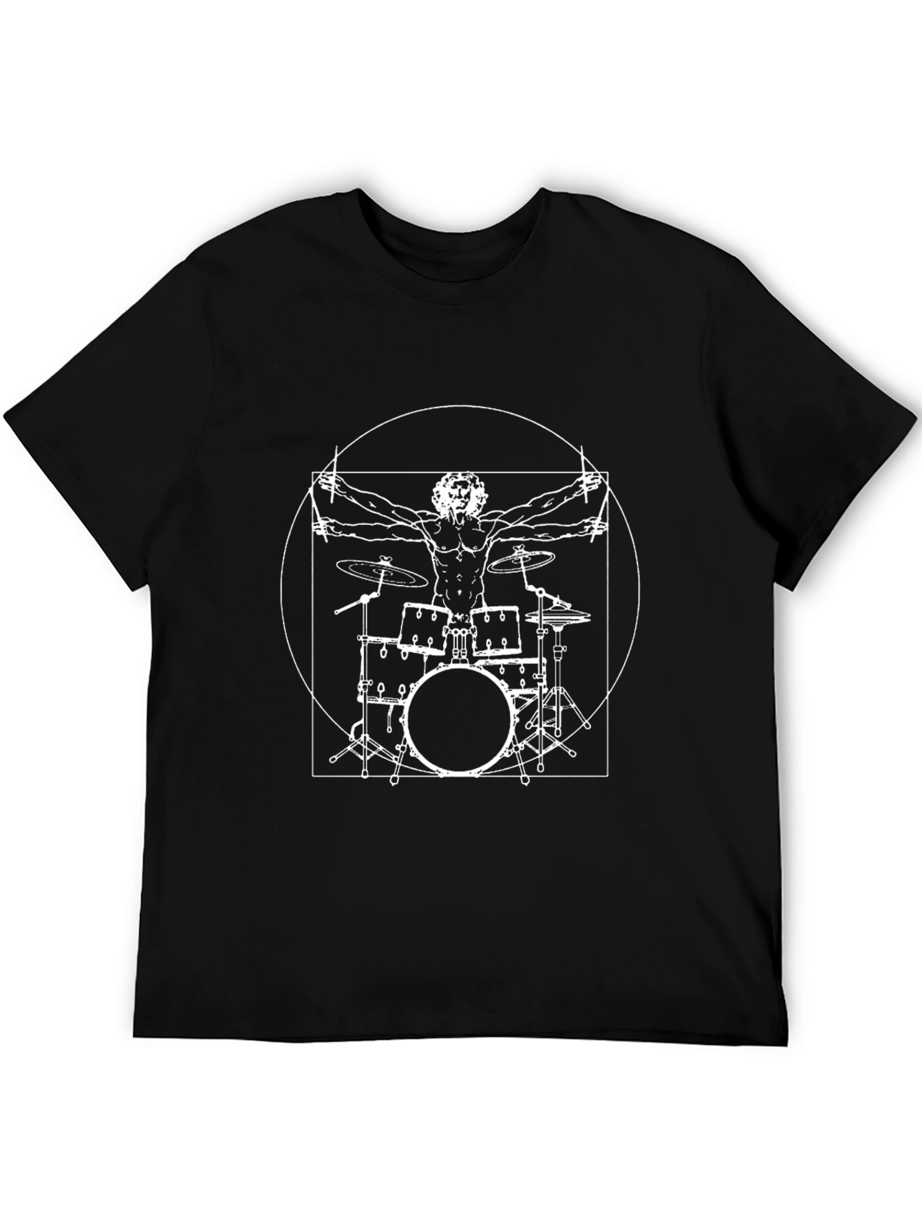 Vitruvian Drummer Black Graphic Tee