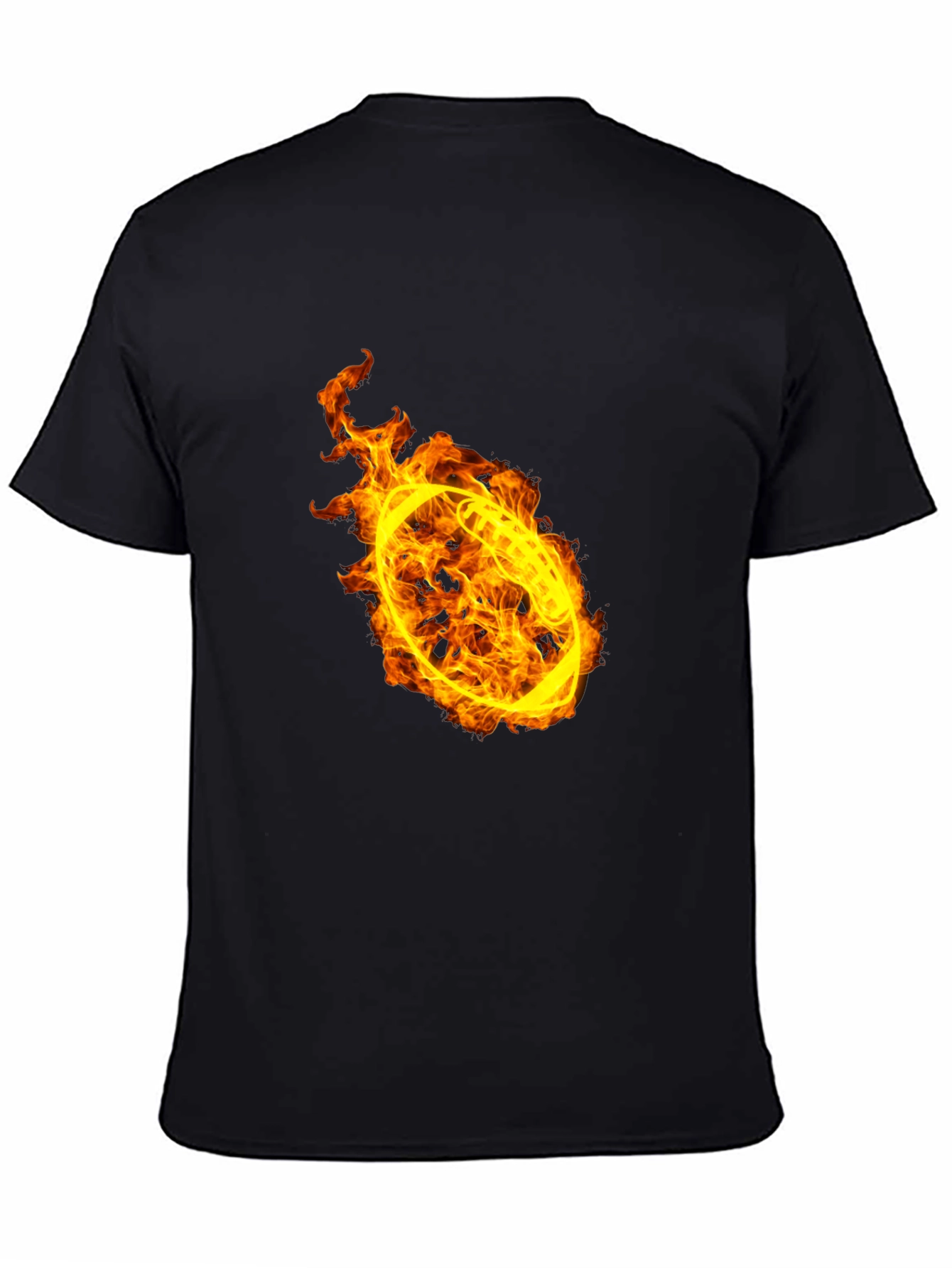 Flaming Football Graphic T-Shirt