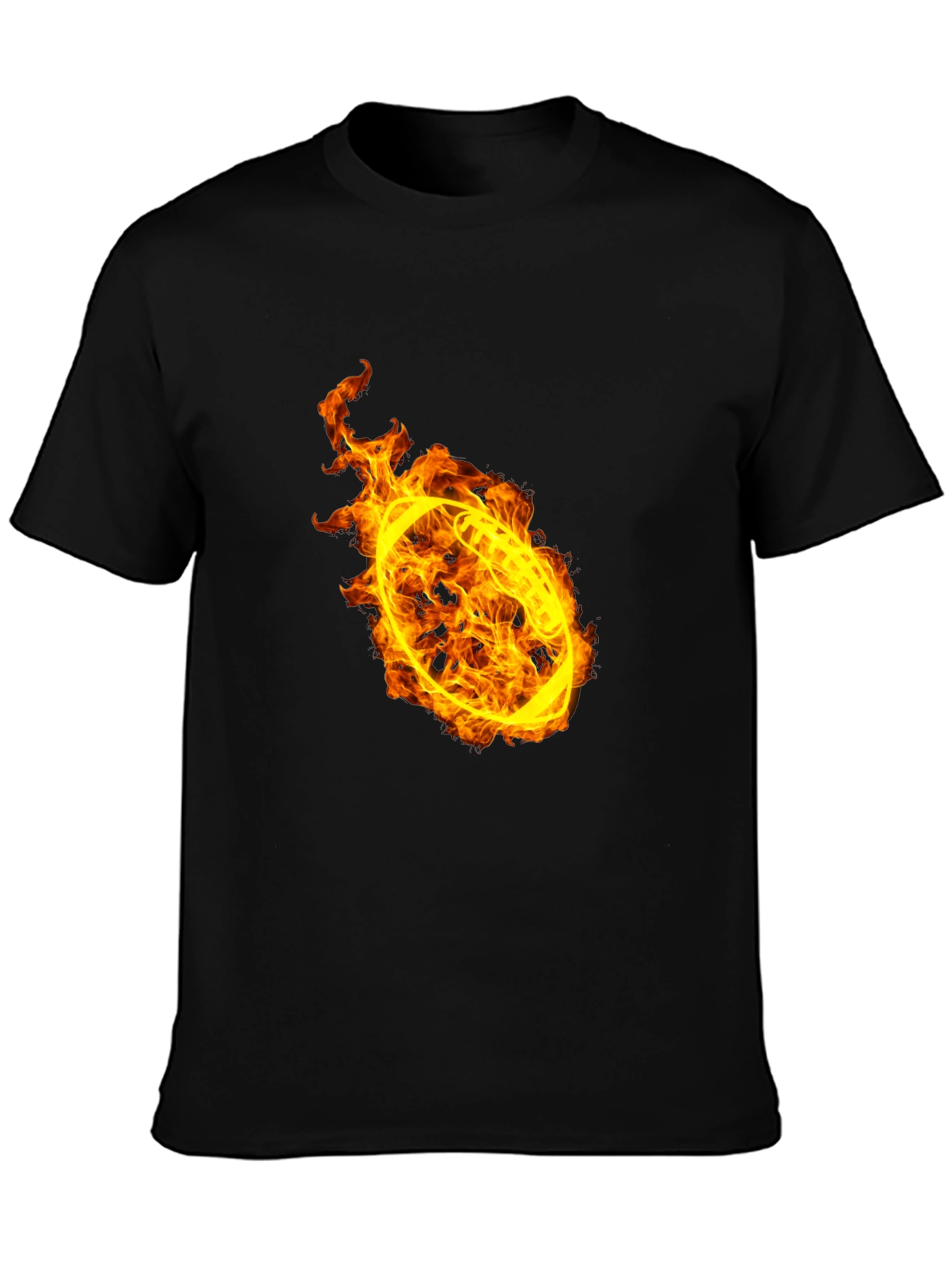 Flaming Football Graphic T-Shirt