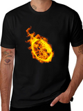 Flaming Football Graphic T-Shirt