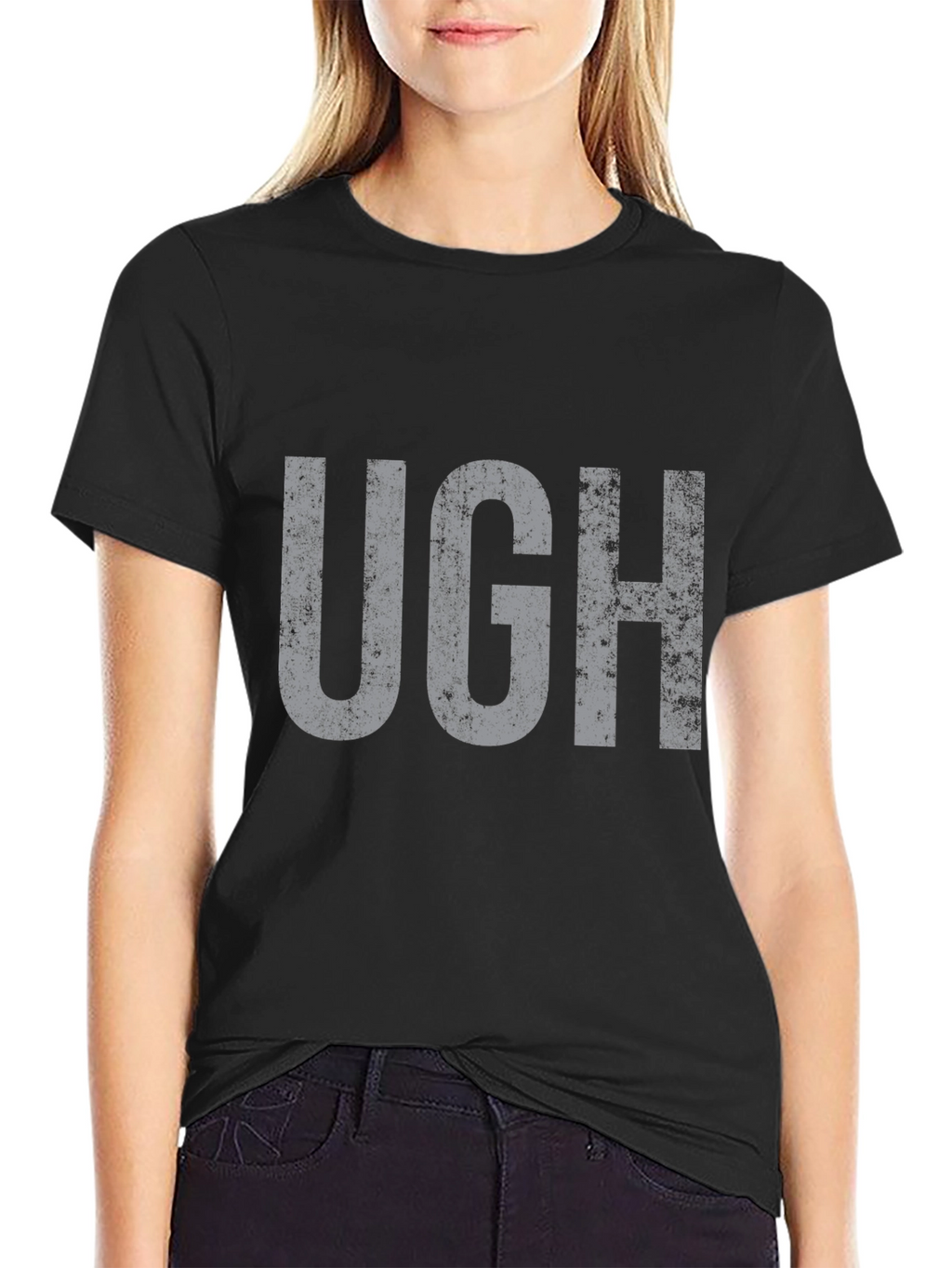 Ugh Graphic Tee - Distressed Print