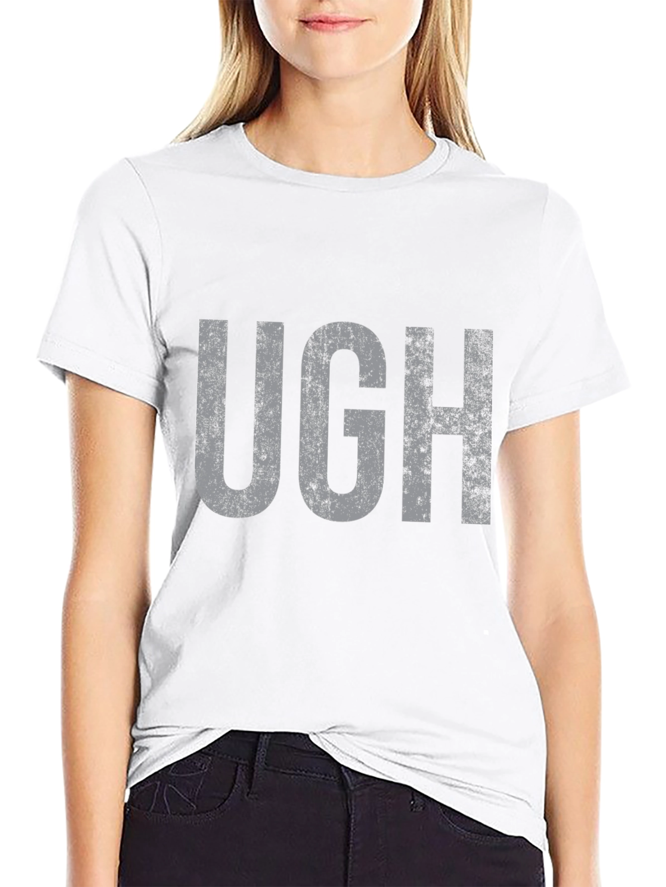 Ugh Graphic Tee - Distressed Print