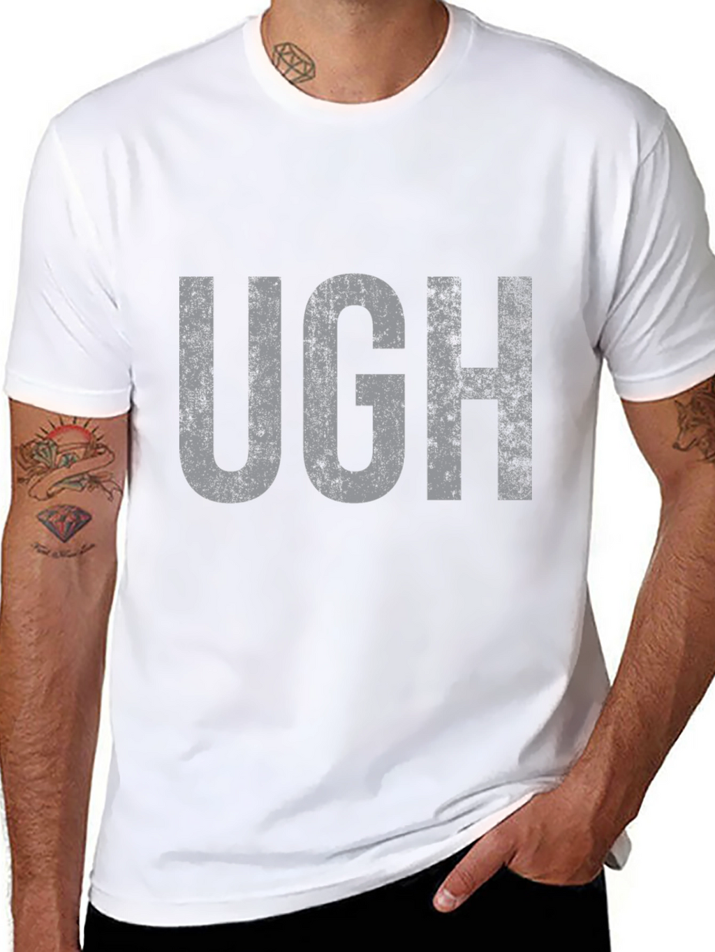 Ugh Graphic Tee - Distressed Print