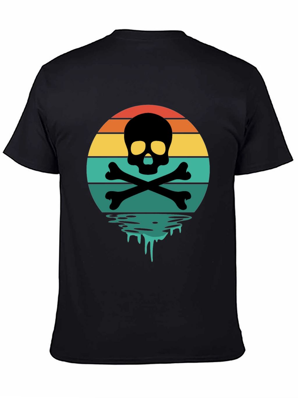 Skull & Crossbones Sunset T-Shirt - Retro Graphic Tee