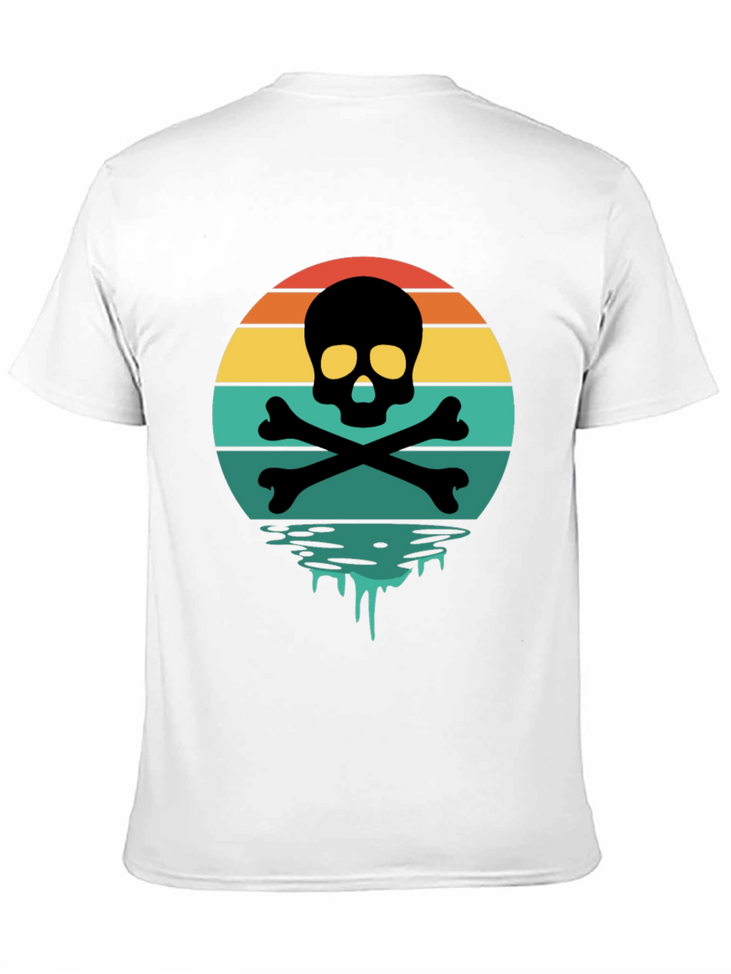 Skull & Crossbones Sunset T-Shirt - Retro Graphic Tee