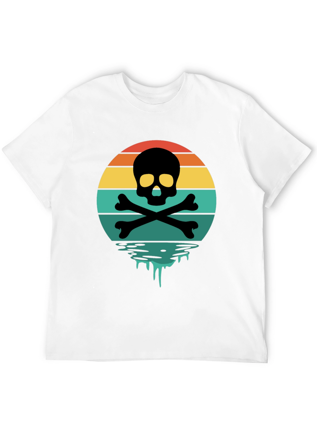 Skull & Crossbones Sunset T-Shirt - Retro Graphic Tee