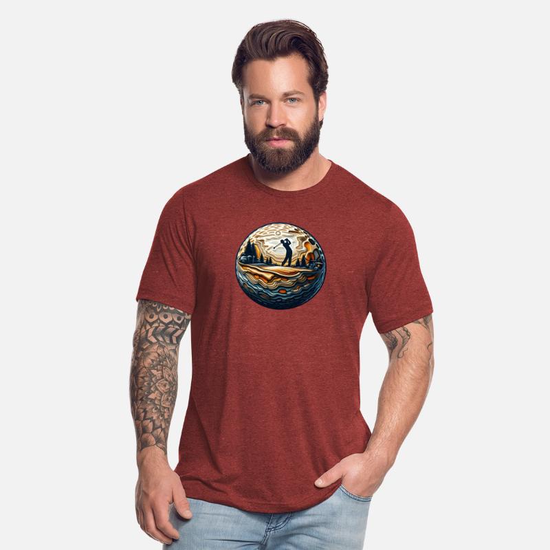 Abstract Golfer On Golf Ball Circular Golfing Art