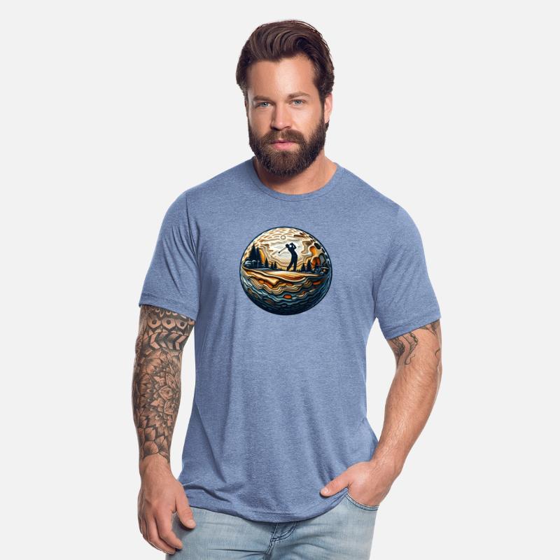 Abstract Golfer On Golf Ball Circular Golfing Art