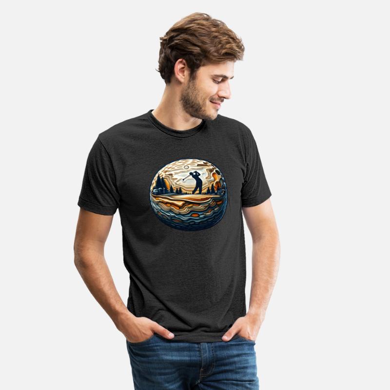 Abstract Golfer On Golf Ball Circular Golfing Art