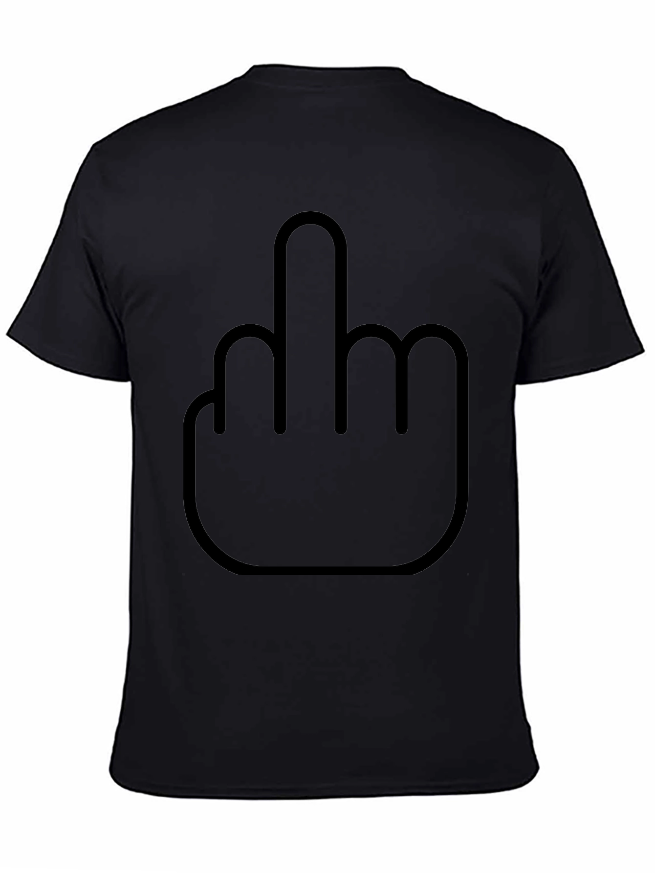 Funny Middle Finger Graphic Black T-Shirt