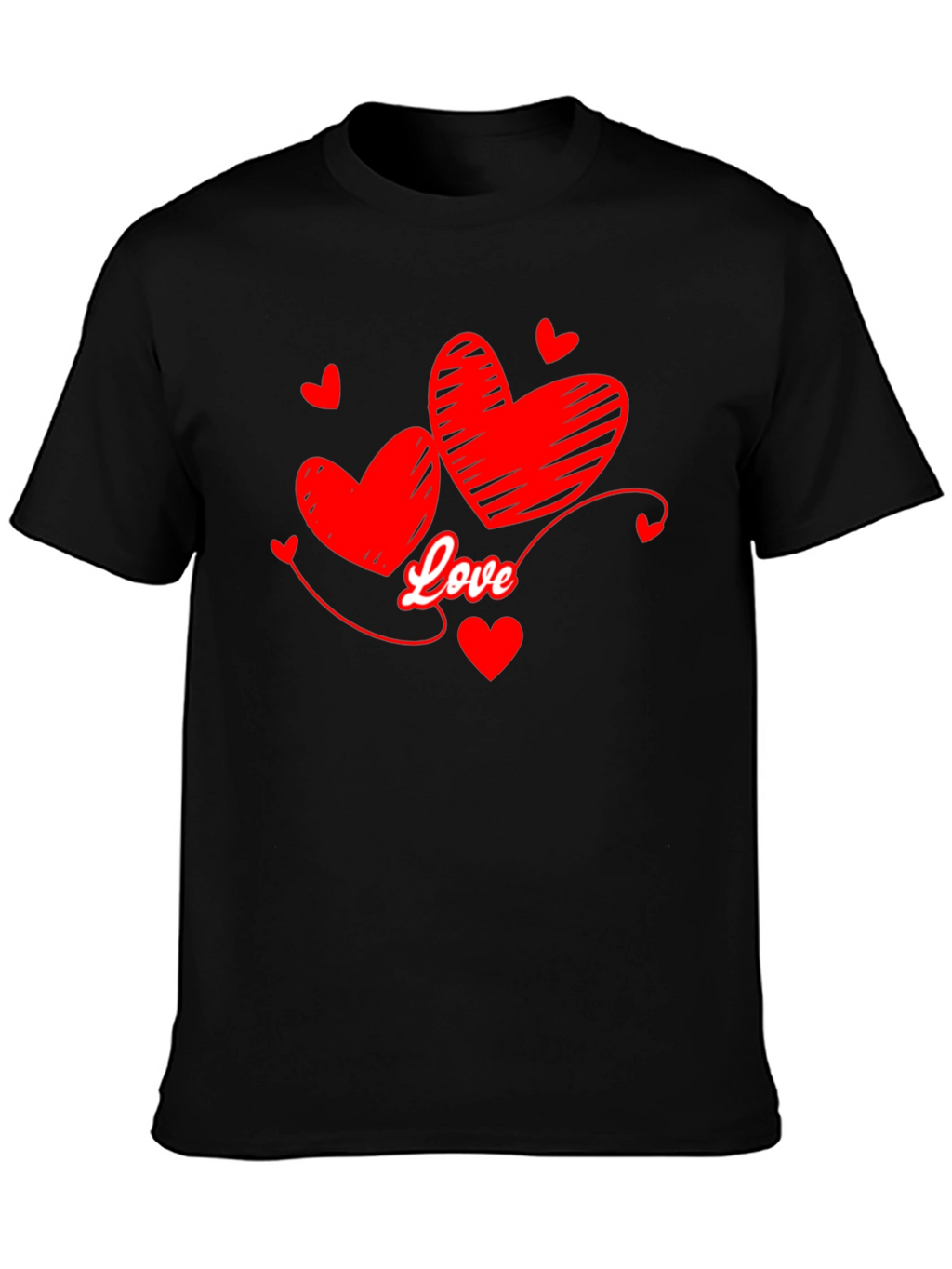 Love Hearts Graphic T-Shirt - Black
