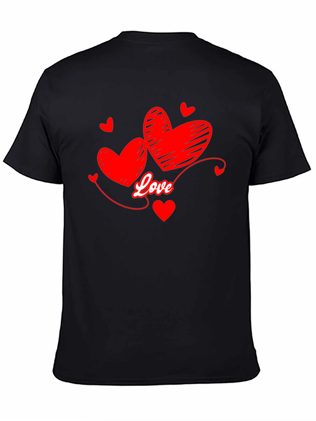 Love Hearts Graphic T-Shirt - Black
