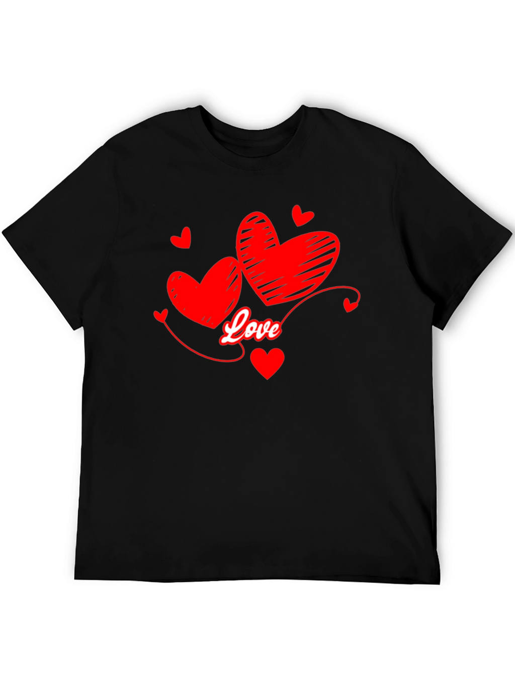 Love Hearts Graphic T-Shirt - Black