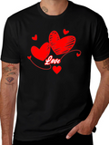 Love Hearts Graphic T-Shirt - Black