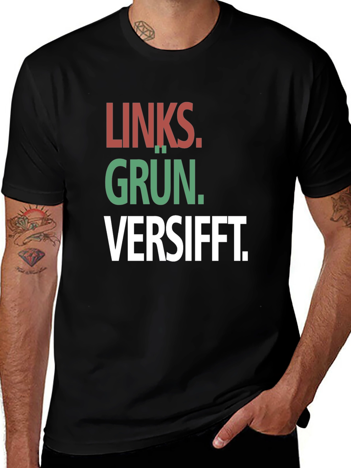 Links. Grün. Versifft. T-Shirt
