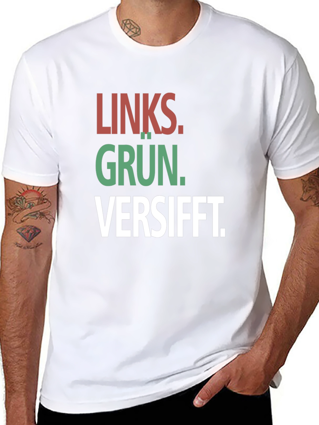 Links. Grün. Versifft. T-Shirt