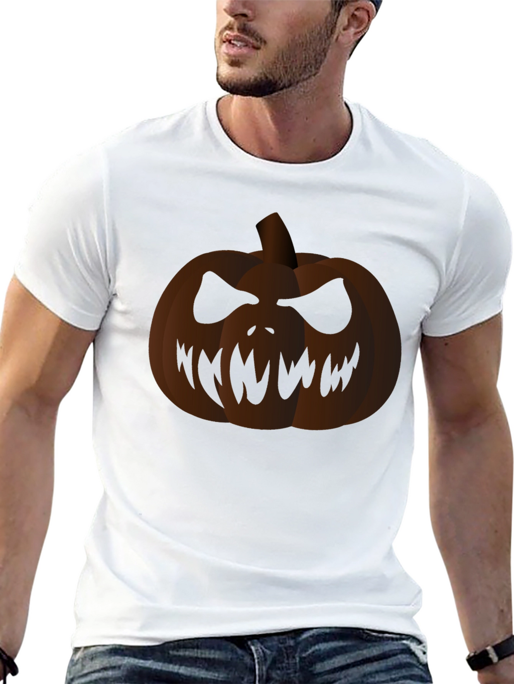 Spooky Pumpkin Graphic Black T-Shirt