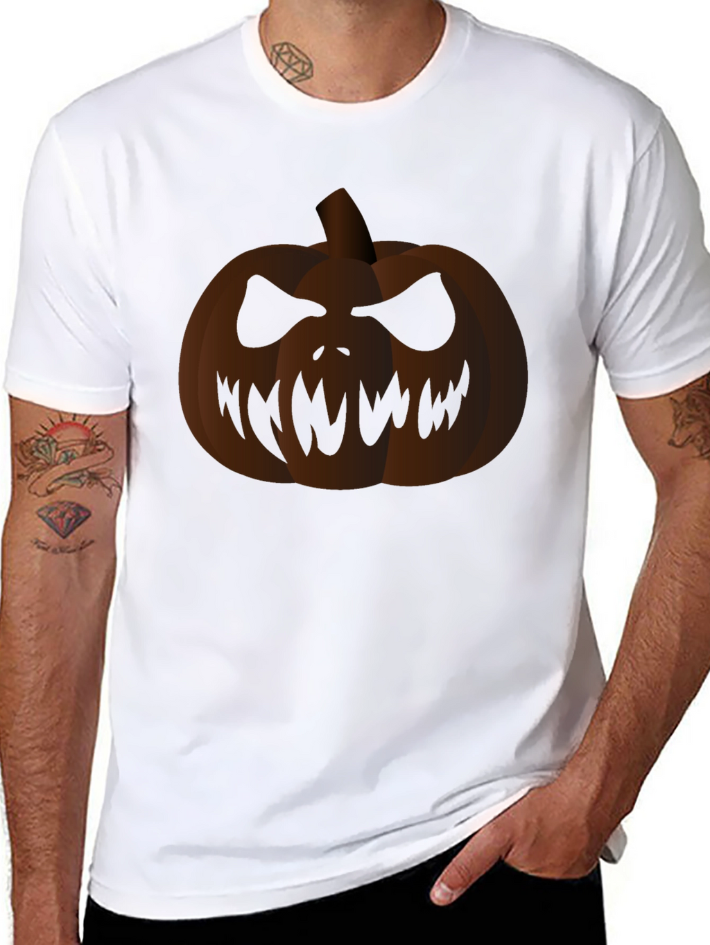 Spooky Pumpkin Graphic Black T-Shirt