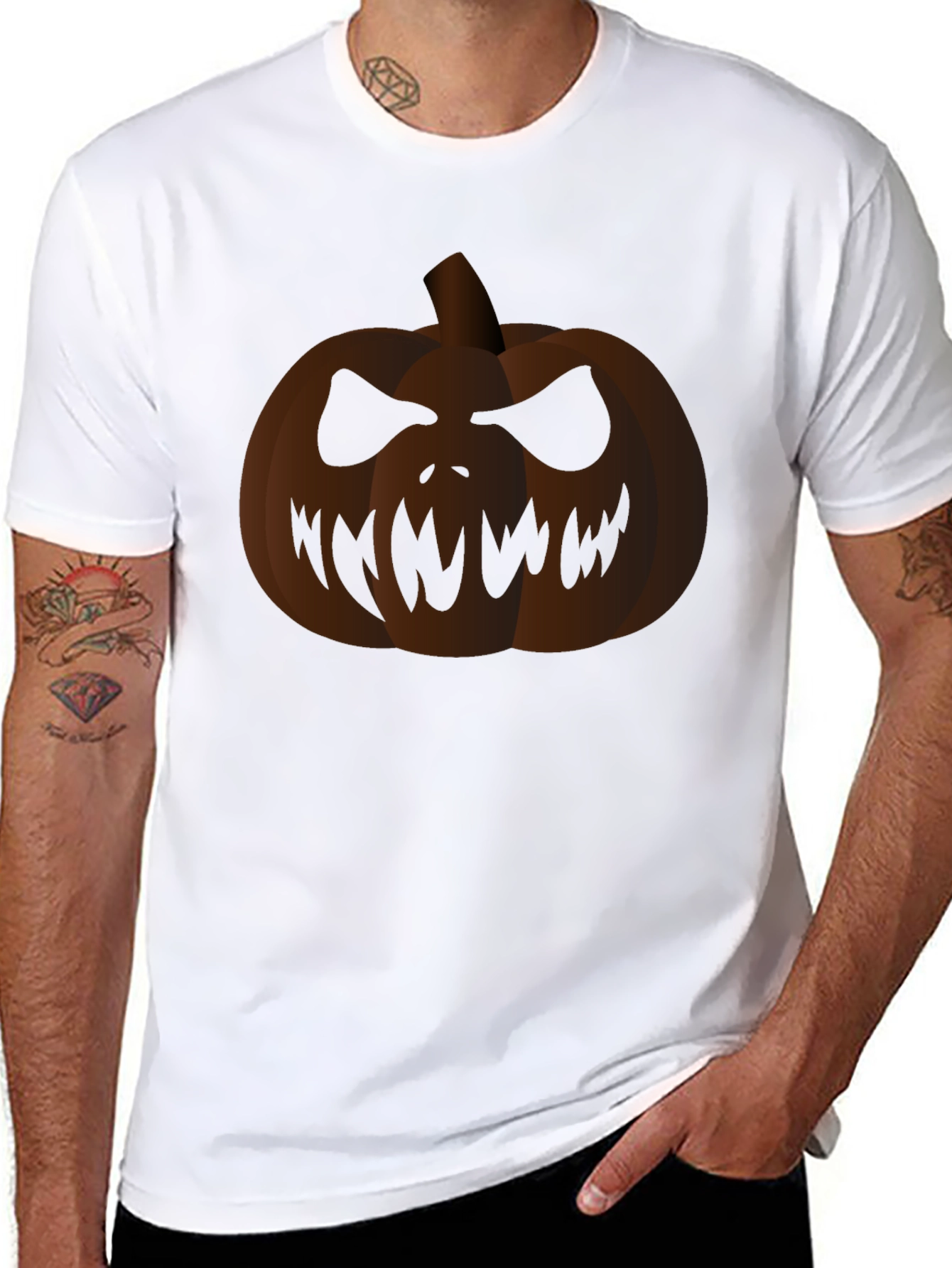 Spooky Pumpkin Graphic Black T-Shirt