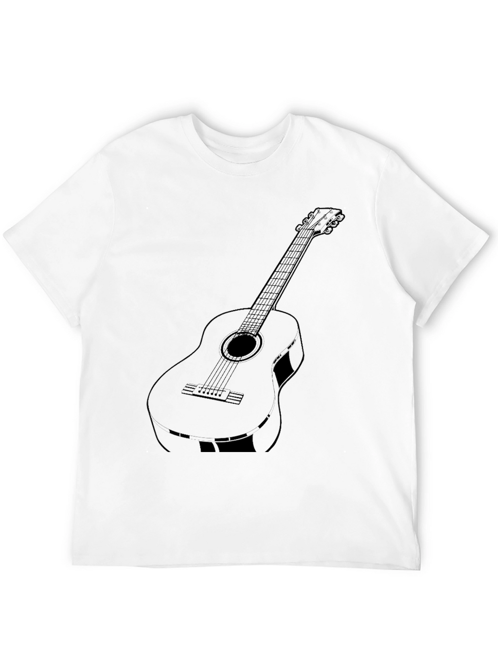 Guitar Graphic Tee - Black Casual T-Shirt