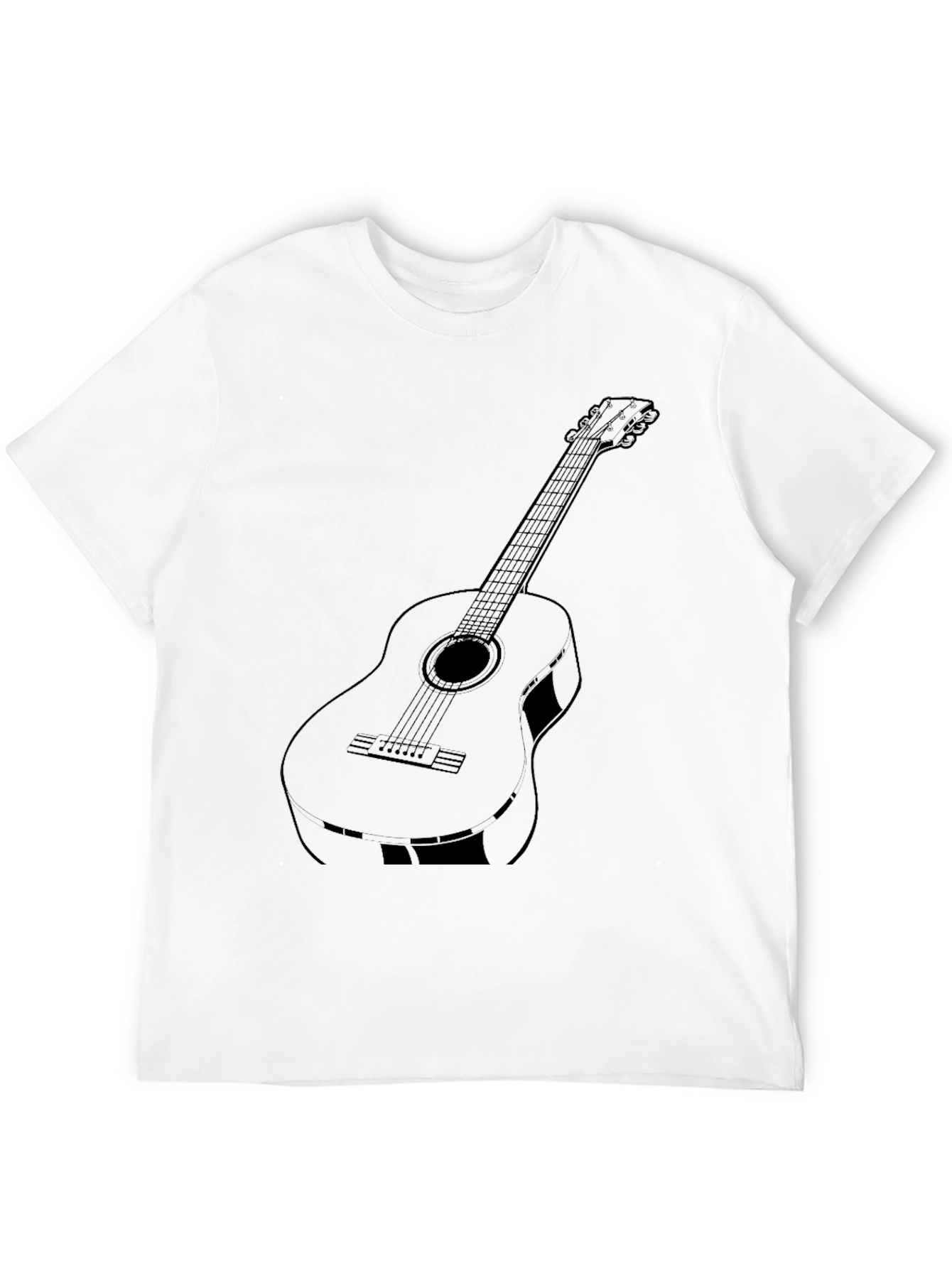 Guitar Graphic Tee - Black Casual T-Shirt