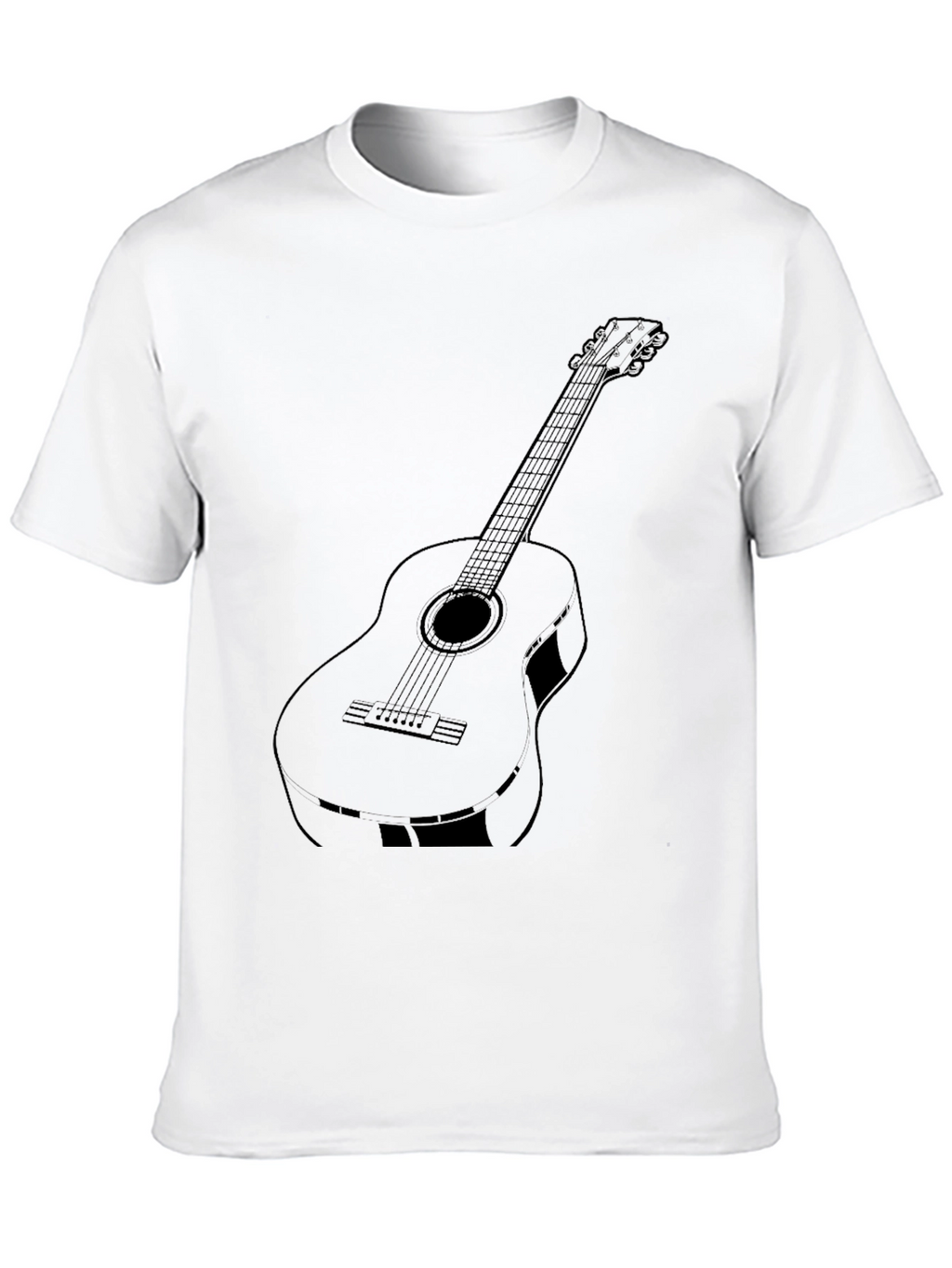 Guitar Graphic Tee - Black Casual T-Shirt