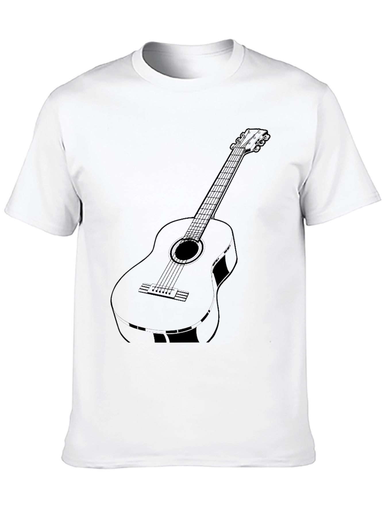 Guitar Graphic Tee - Black Casual T-Shirt